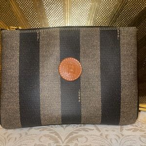 Vintage Authentic Pre Loved Fendi Zipped Medium Pouch Pochette